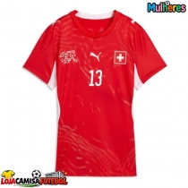 Camisa de Futebol Suíça Ricardo Rodriguez #13 Equipamento Principal Mulheres Mundo 2026 Manga Curta